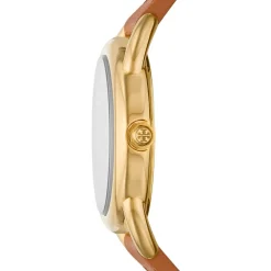 Tory Burch Leather Strap Analogue Watch in Brown