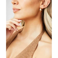 Tory Burch Stud Hoop in Gold