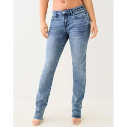 True Religion Billie Five Pocket Straight Jeans in Blue