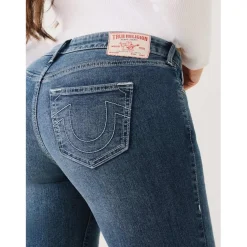 True Religion Billie Stretch Mid Rise Jeans in Blue