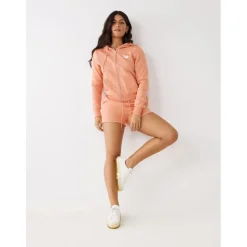 True Religion Buddha Print Hooded Sweatshirt in Orange