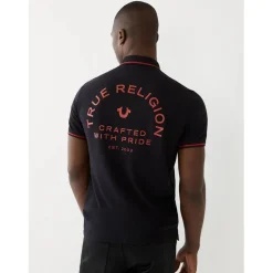 True Religion Crafted Pride Regular Fit Polo in Black