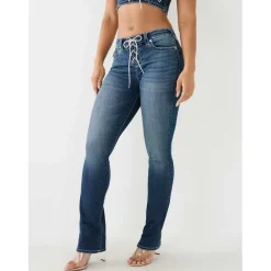 True Religion Cry Lace Up Jeans in Blue