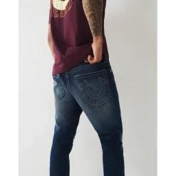 True Religion Distressed Skinny Jeans in Blue