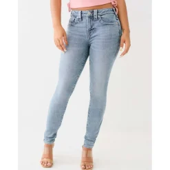 True Religion Embroidered Skinny Jeans in Blue
