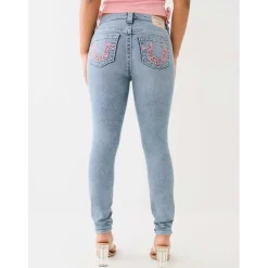True Religion Embroidered Skinny Jeans in Blue