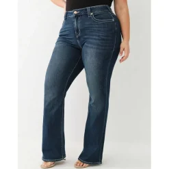 True Religion Embroidered Bootcut Jeans in Blue
