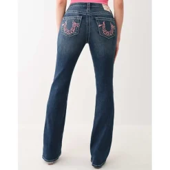 True Religion Embroidered Bootcut Jeans in Blue