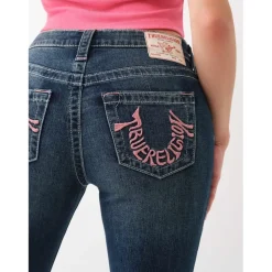 True Religion Embroidered Bootcut Jeans in Blue