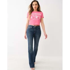 True Religion Embroidered Bootcut Jeans in Blue