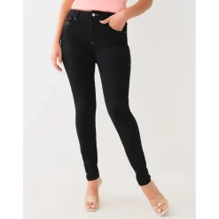 True Religion High Rise Super Skinny Jeans in Black