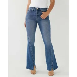 True Religion Reagan High Rise Flare Jeans in Blue