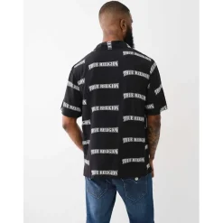True Religion Regular Fit Lettering Casual Shirt in Black