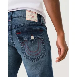 True Religion Ricky Five Pocket Straight Jeans in Blue