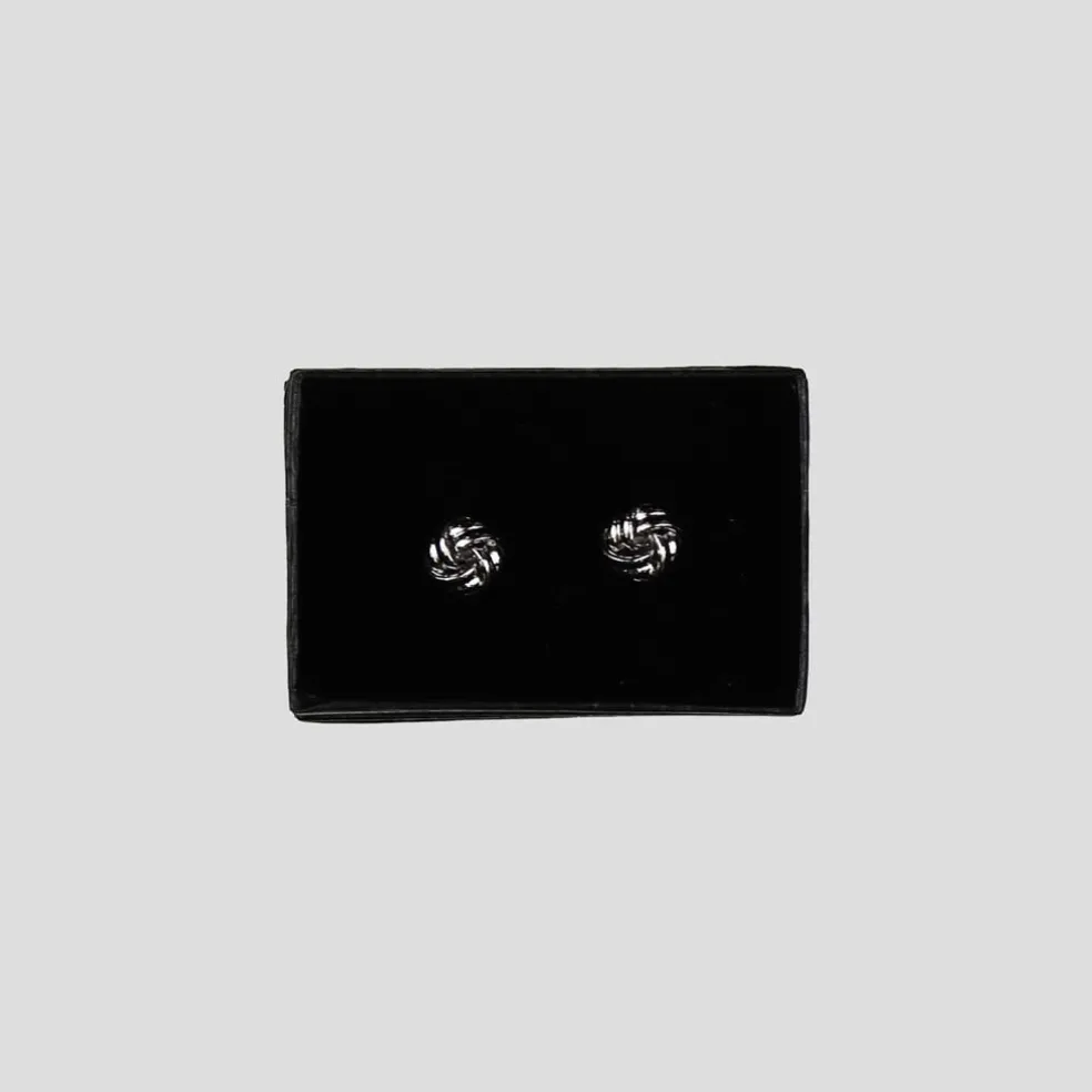 Twisted Tailor Knot Cufflink in Silver