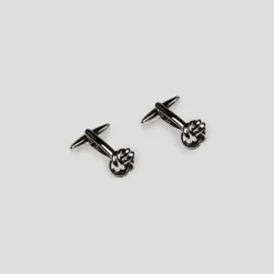 Twisted Tailor Knot Cufflink in Silver