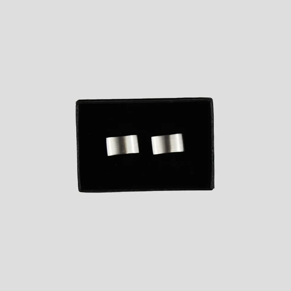 Twisted Tailor Rectangle Cufflink in Silver
