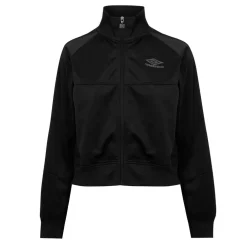 Umbro High Neck Relaxed Fit Track Jacket in Black