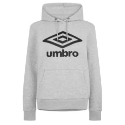 Umbro Hooded Relaxed Fit Long Sleeve Sweatshirt in Grey