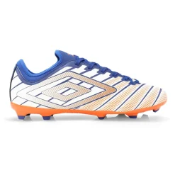 Umbro Velocita Elixir Club FG Football Boots in white orange