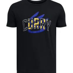 Under Armour Armour Curry Logo Tee T-Shirt Boys in Black