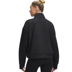 Under Armour Armour Woven Fleece Half-Zip Top in Black