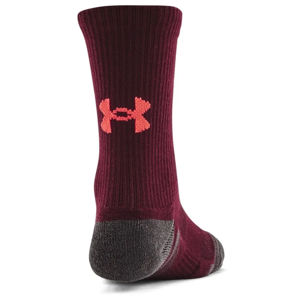 Under Armour Crew 3 Pack Socks in Red