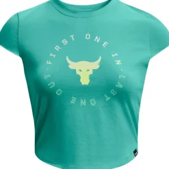Under Armour Cropped Regular Fit Crew Neck T-Shirt in Green