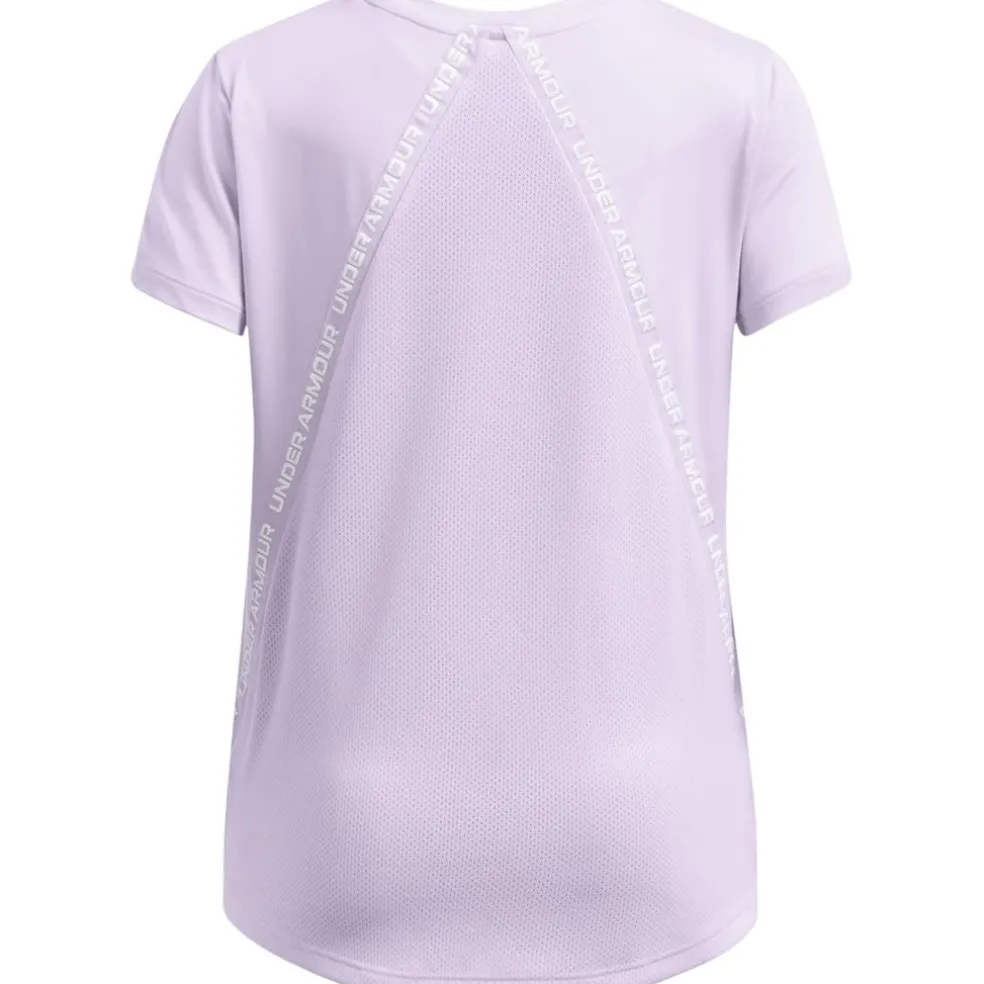Under Armour Girls Relaxed Fit Crew Neck T-Shirt in Purple