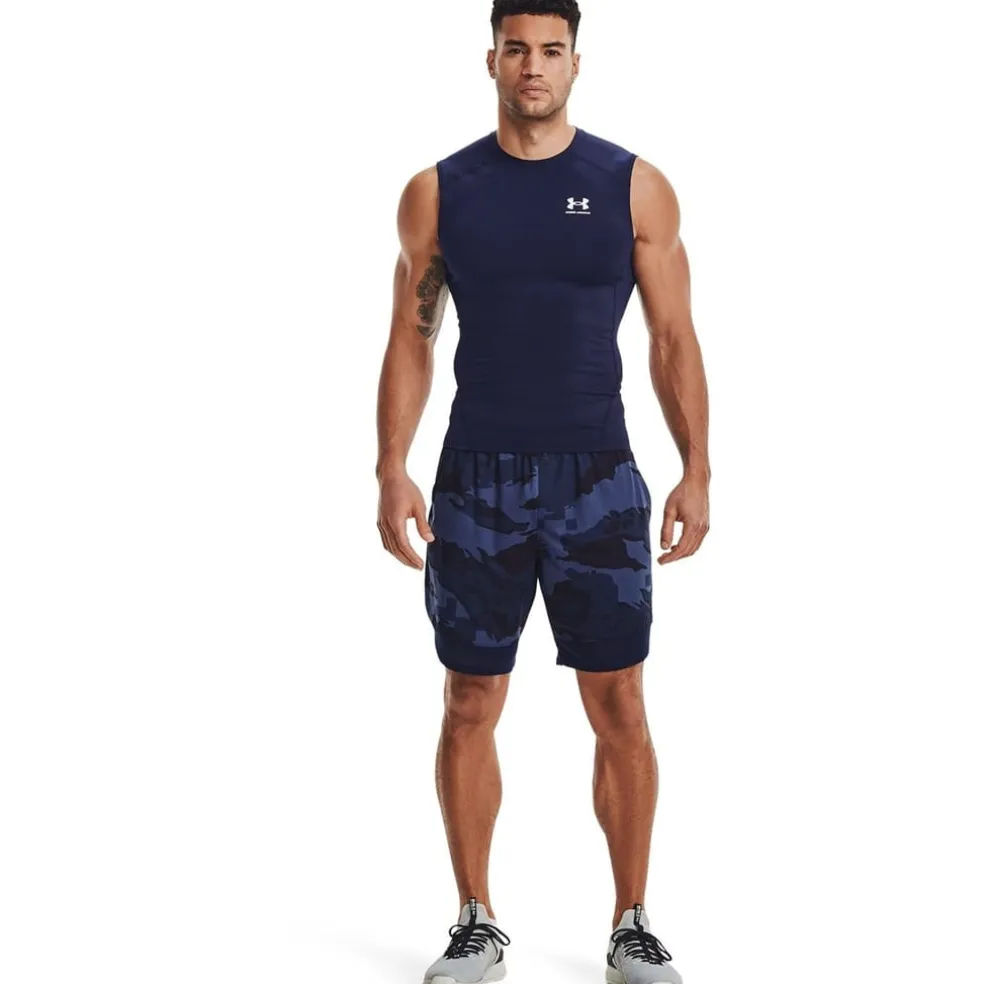 Under Armour Heat Gear Compression Sleeveless T-Shirt in Blue