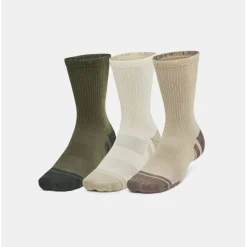 Under Armour Heatgear Crew Socks 3 Pack in Green