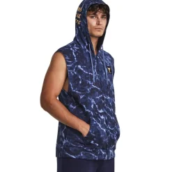 Under Armour Hooded Ruched Relaxed Fit Sweater in Blue