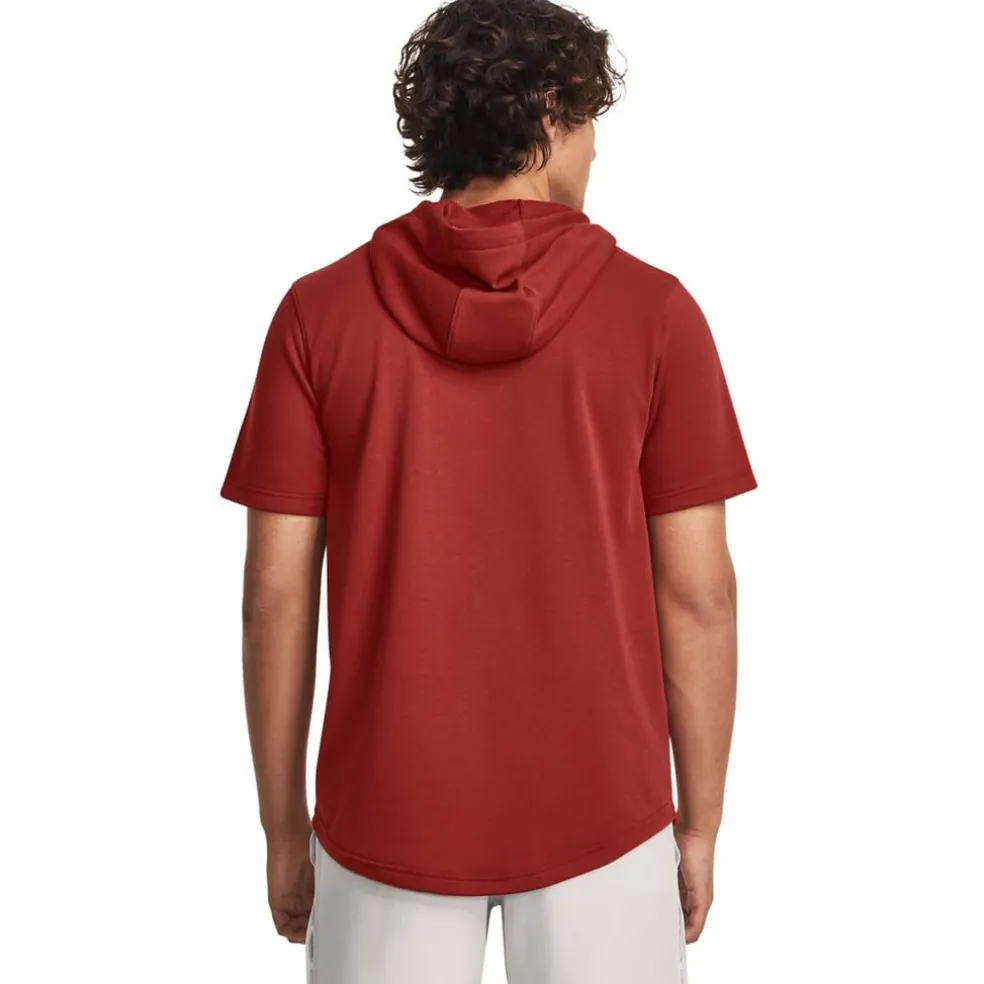 Under Armour Hooded Sleeveless Relaxed Fit Sweatshirt in Red