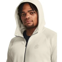 Under Armour Hooded Track Long Jacket in White