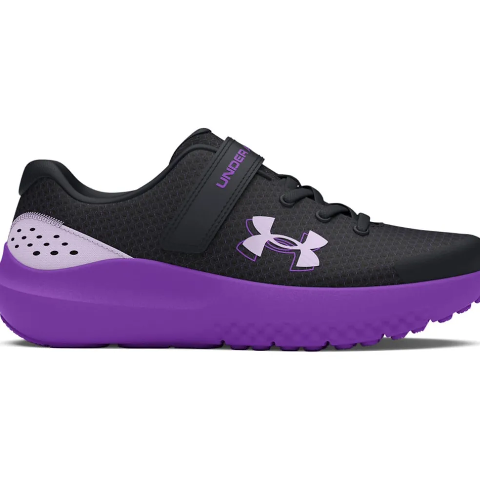 Under Armour Juniors Pre-School Surge 4 AC Running Shoes in Black