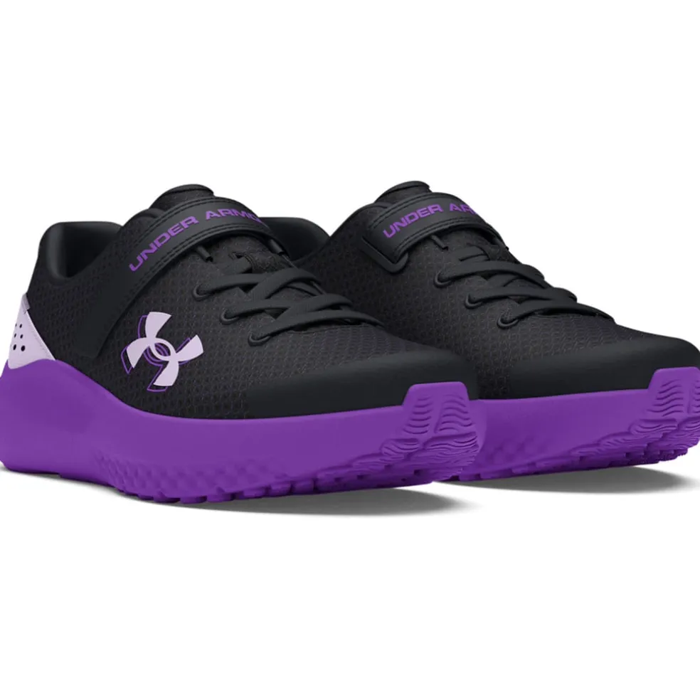 Under Armour Juniors Pre-School Surge 4 AC Running Shoes in Black