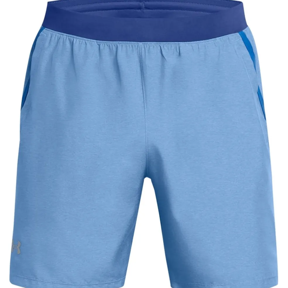 Under Armour Launch Heather Running Shorts in Blue