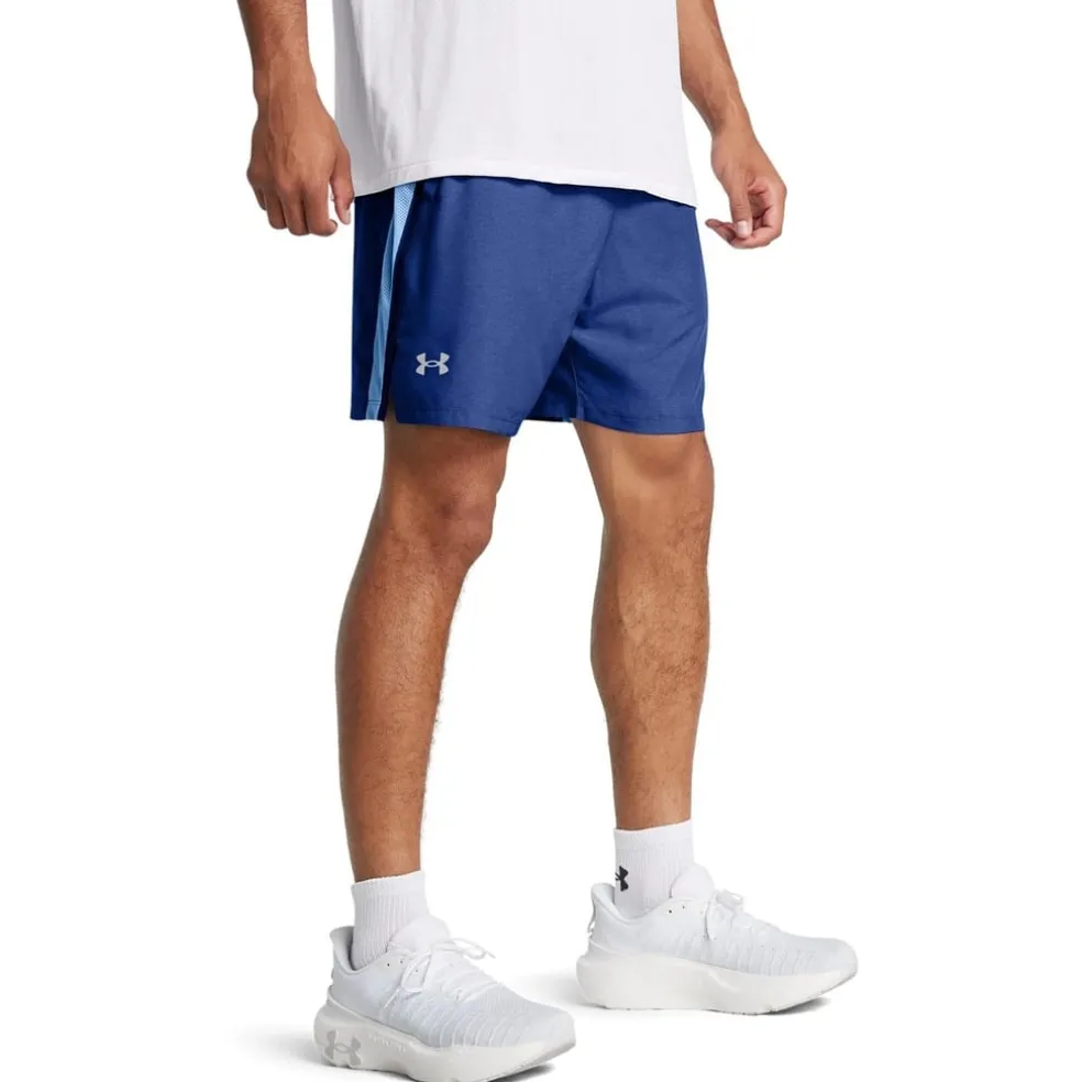 Under Armour Launch Heather Running Shorts in Blue