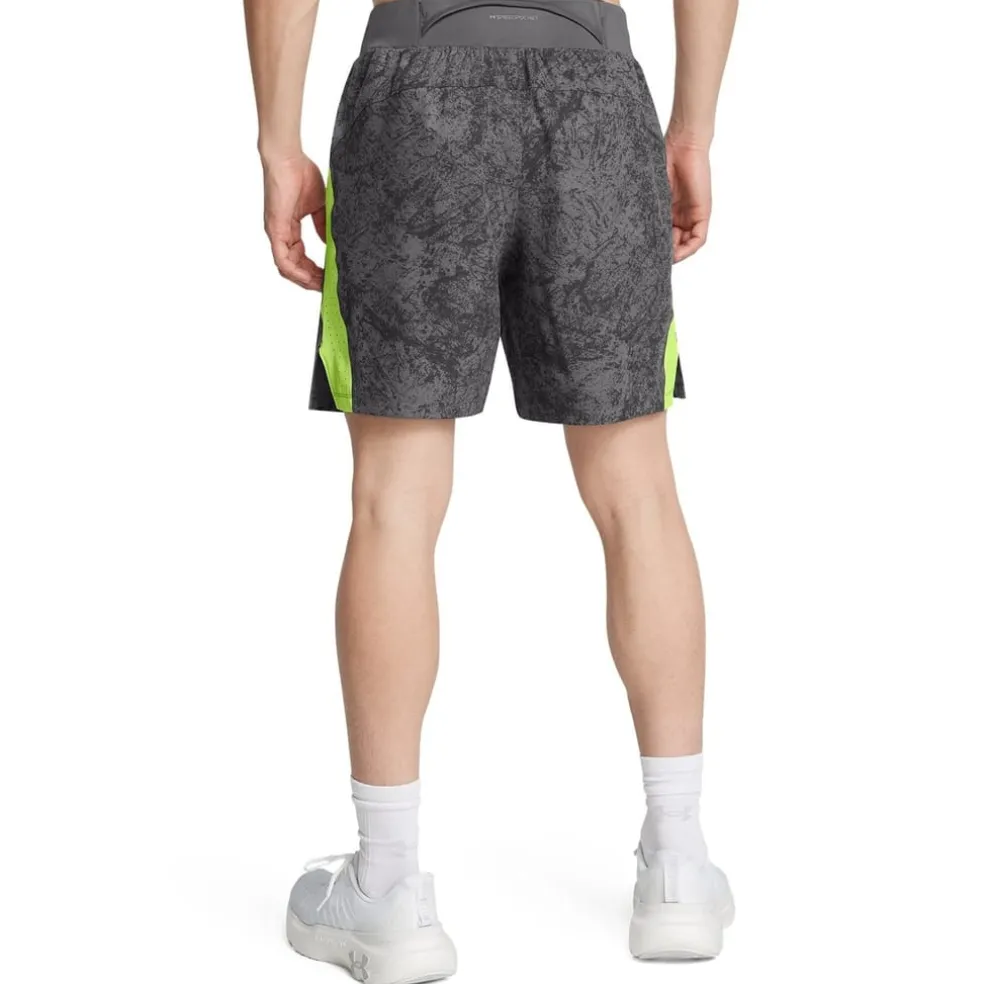 Under Armour Launch Pro Printed Running Shorts in Grey