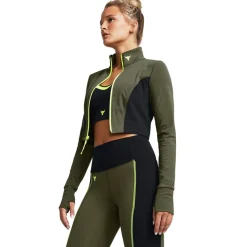 Under Armour Letsgo Funnel Neck Slim Fit Sweatshirt in Green