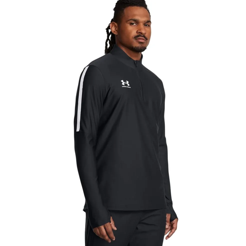 Under Armour Logo Print Mock Neck Sweatshirt in Black