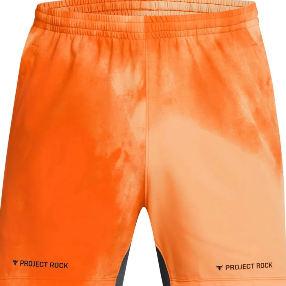 Under Armour Mens Armour Pjt Rock Ultimate 5 Pt Sts Gym Shorts in Orange