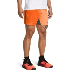 Under Armour Mens Armour Pjt Rock Ultimate 5 Pt Sts Gym Shorts in Orange