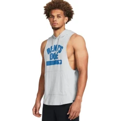 Under Armour Mens Armour Ua Pjt Rck Rents Due Sl Hoody Gym Vest in Grey