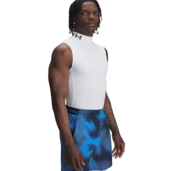 Under Armour Mens Armour Ua Hg Comp Mock Sl Gym Vest in White