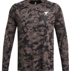 Under Armour Mens Armour Pjt Rck Isochill Ls Gym Top in Brown