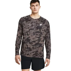 Under Armour Mens Armour Pjt Rck Isochill Ls Gym Top in Brown
