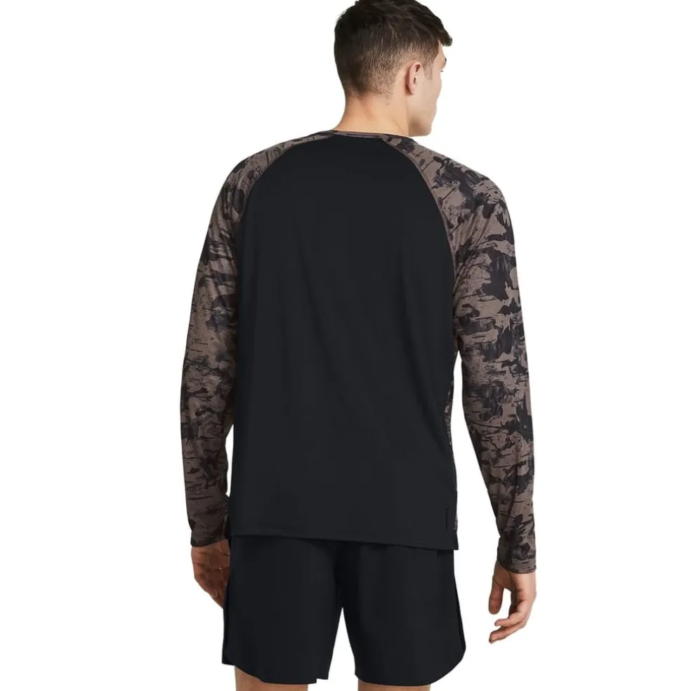 Under Armour Mens Armour Pjt Rck Isochill Ls Gym Top in Brown
