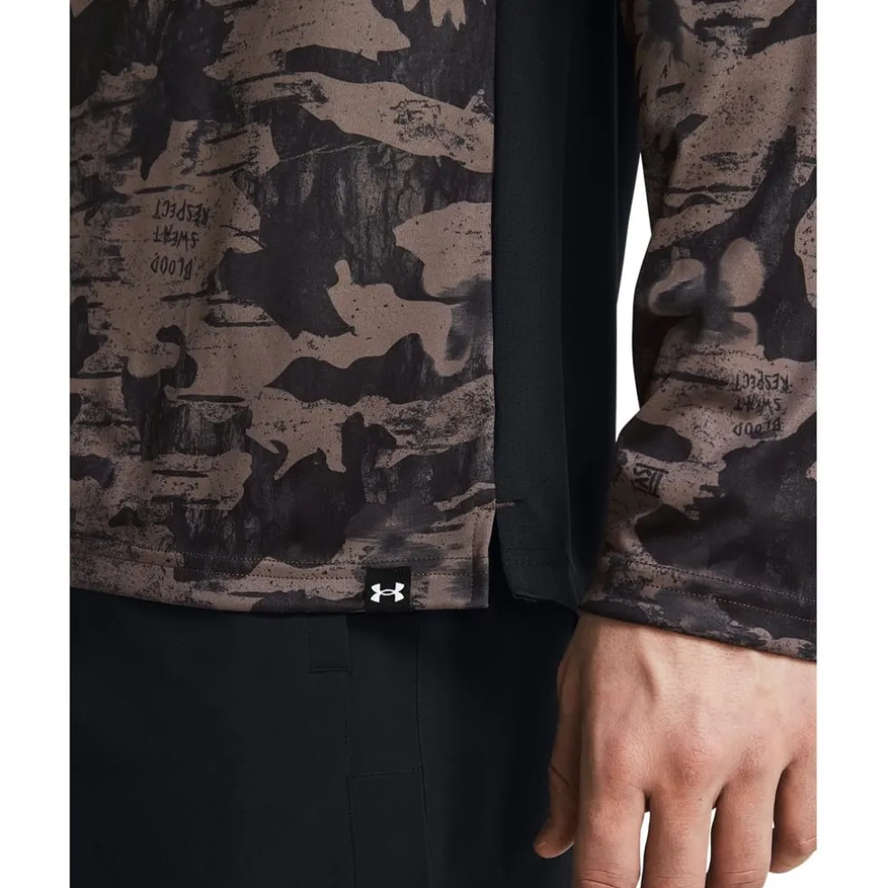 Under Armour Mens Armour Pjt Rck Isochill Ls Gym Top in Brown