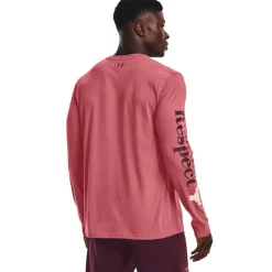 Under Armour Mens Armour Ua Pjt Rock Respect Ls Gym Top in Pink